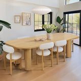 Baguette 86.5" Modern Rectangle Oak Large Dining Table