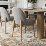 Baguette & Havana 86.5″ Rectangular Solid Oak Dining Table Set for 6 (7-Piece)