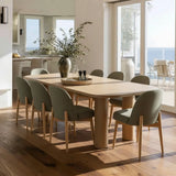 Havana Linen Upholstered Dining Chair with Solid Wood Legs (Set of 8)