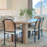 Baguette 86.5" Modern Rectangle Oak Large Dining Table