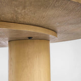 Baguette 52" Modern Oak Wood 3-Leg Round Dining Table