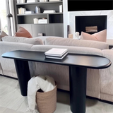 Baguette 60" Modern Oval Solid Wood Console Table