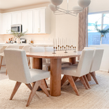 Baguette 86.5" Modern Rectangle Oak Large Dining Table