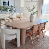 Baguette 86.5" Modern Rectangle Oak Large Dining Table