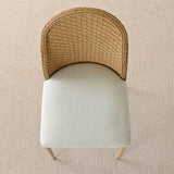 Barcelona Beige Rattan Upholstered Dining Chair (Set of 2)