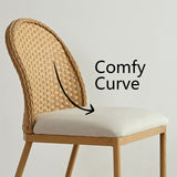 Barcelona Beige Rattan Upholstered Dining Chair (Set of 2)