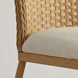 Barcelona Beige Rattan Upholstered Dining Chair (Set of 4)