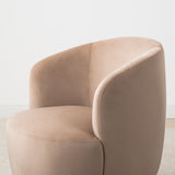 Bella Modern Small Velvet Swivel Barrel Chair (1-Piece)