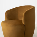 Bella Modern Small Velvet Swivel Barrel Chair (1-Piece)