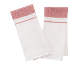Red Belgian Linen Tea Towels - Set of 2