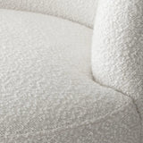 Bella Modern White Boucle Swivel Barrel Chair (1-Piece)