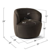 Bella Modern Small Velvet Swivel Barrel Chair (1-Piece)