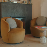Bella Modern Small Velvet Swivel Barrel Chair (1-Piece)