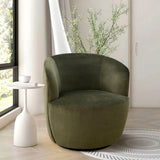 Bella Modern Small Velvet Swivel Barrel Chair (1-Piece)