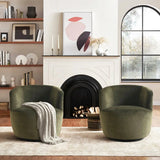 Bella Modern Small Velvet Swivel Barrel Chair (1-Piece)