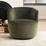 Bella Modern Small Velvet Swivel Barrel Chair (1-Piece)