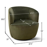 Bella Modern Small Velvet Swivel Barrel Chair (1-Piece)