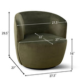 Bella Modern Velvet Swivel Barrel Chair (1-Piece)