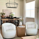 Bella Modern White Boucle Swivel Barrel Chair (1-Piece)