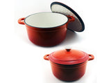 BergHOFF Neo 4pc Cast Iron Cookware Set, 5qt. & 7qt., Orange