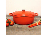 BergHOFF Neo 5pc Cast Iron Dutch Oven Set with 10" Fry Pan, 3qt. & 5qt., Orange