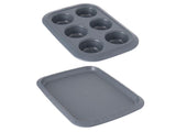 BergHOFF GEM Non-Stick 2Pc Dessert Set, Small Cookie Sheet and 6-cup Cupcake Pan