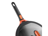 BergHOFF GEM Cast Alum Non-stick 9.5" Covered Saute Pan 3.5Qt., Carribean Red, Stay Cool