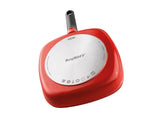 BergHOFF GEM Cast Alum Non-stick 9.5" Covered Saute Pan 3.5Qt., Carribean Red, Stay Cool