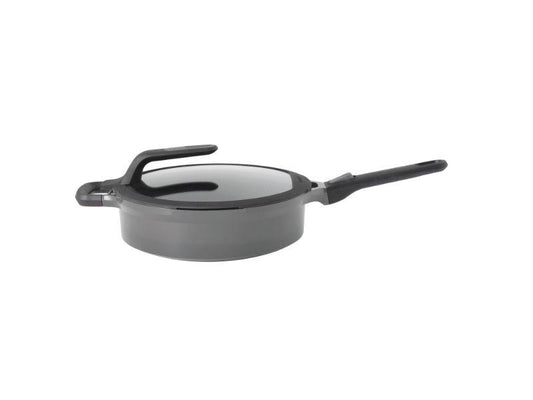 BergHOFF GEM 11" Stay-Cool Sauté Pan 4.9Qt., Detachable Handle, Gray, Glass Lid