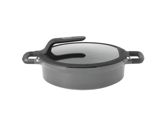 BergHOFF GEM 11" Non-stick Two-Handled Sauté Pan 4.9Qt., Glass Lid, Gray