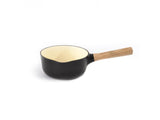 BergHOFF Ron 7" Saucepan 1.8Qt., Black, Enameled Cast Iron, Wood Handle