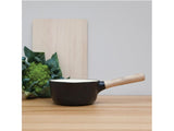 BergHOFF Ron 7" Saucepan 1.8Qt., Black, Enameled Cast Iron, Wood Handle