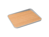 BergHOFF Leo 16.25" Bamboo Cutting Board, Anti-Slip, Rubber Ring, Grey