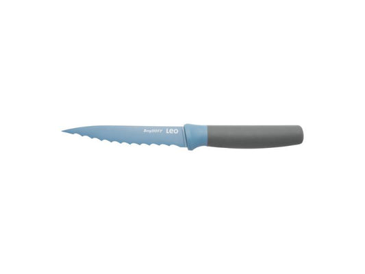 BergHOFF Leo 4.5" Stainless Steel Serrated Utility Knife, Blue