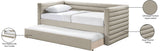 Beverly Twin Daybed with Trundle - Contemporary Design, Soft Vegan Leather, Space-Saving & Stylish