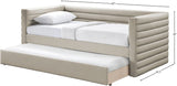 Beverly Twin Daybed with Trundle - Contemporary Design, Soft Vegan Leather, Space-Saving & Stylish
