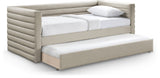 Beverly Twin Daybed with Trundle - Contemporary Design, Soft Vegan Leather, Space-Saving & Stylish