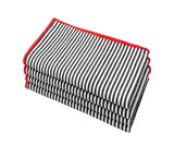 Black Striped Napkins with Red edges