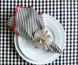 Black Striped Napkins with Red edges