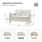 4-Piece Striped Farmhouse Living Room Set (Sofa, Loveseat, Recliner & Lift-Top Coffee Table