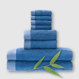 Bamboo 8 Piece Towel Sets - Indigo