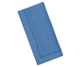 Hemstitched Linen Napkins - Blue