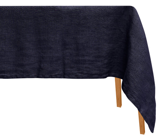 Dark Blue Linen Tablecloth