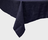 Dark Blue Linen Tablecloth