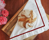 Magenta Embroidery Napkins - Border Line Design
