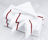 Magenta Embroidery Napkins - Border Line Design