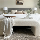 Lily 47" Modern Beige Boucle Waterfall Bench