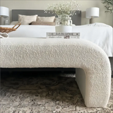 Lily 47" Modern Beige Boucle Waterfall Bench