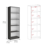 Layton 2 Piece Living Room Set with Home 4 Shelves Bookcase & Home 2-Door Bookcase, Matt Gray / White, Stylish and Functional Storage Solution for Living Room, Bedroom, and Office