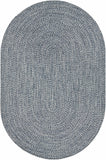 Blue Braided Faux Jute Outdoor Rug